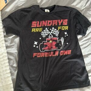 Comfort colors large formula one racing shirt blackk